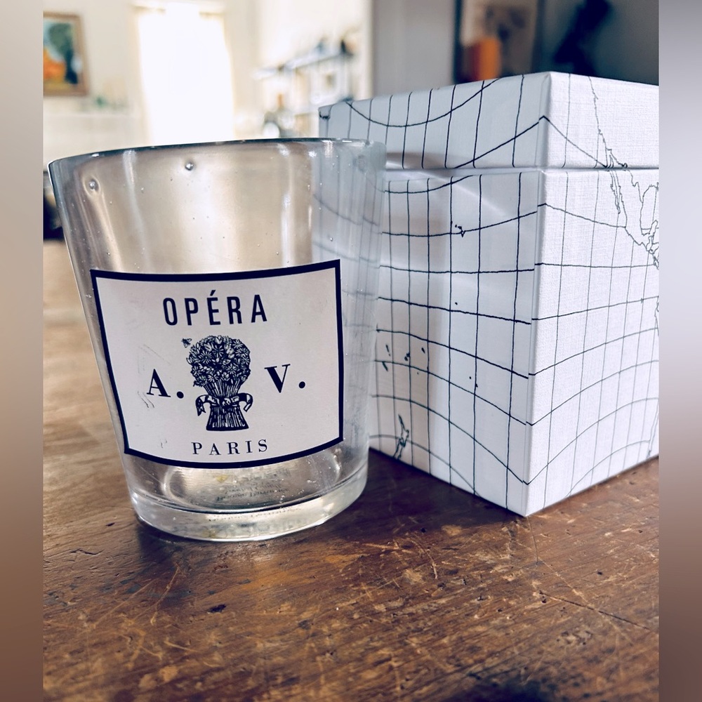 Astier de Villatte empty Opera handblown luxury French candle vessel.